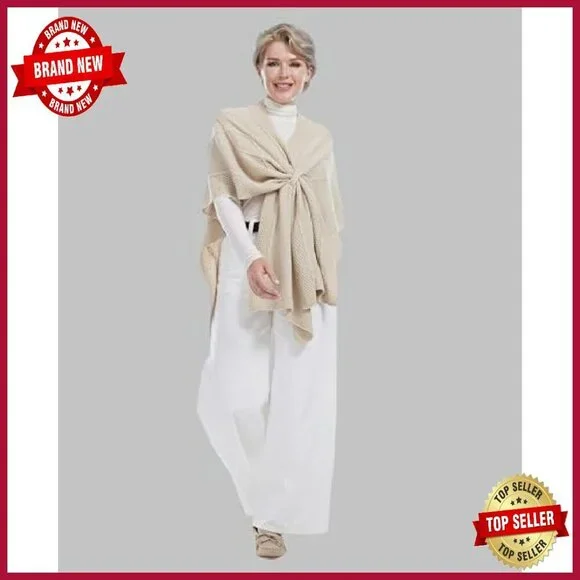 Lightweight Knitted Shawl Wrap for Travel Office Spring Wear - Picture 3 of 8